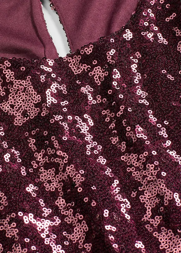 Maglia a maniche lunghe con paillettes, bonprix