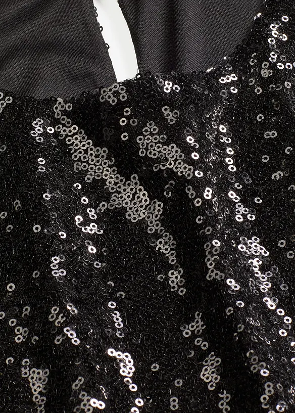 Maglia a maniche lunghe con paillettes, bonprix