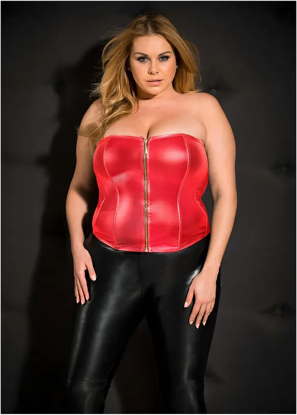 Corsetto e perizoma in similpelle (set 2 pezzi), bonprix