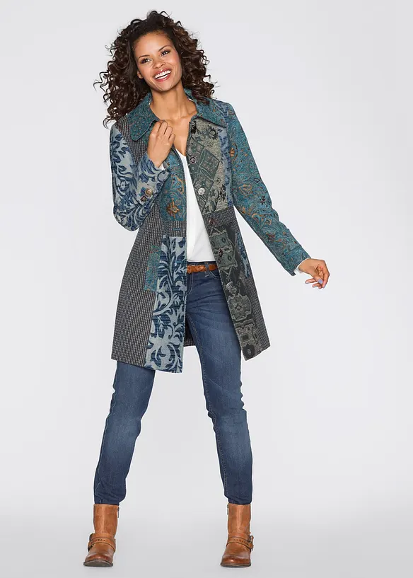 Cappotto corto dal design jacquard elaborato, bonprix