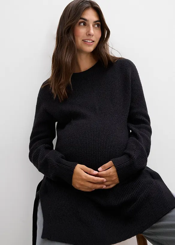 Maglione pr&eacute;maman / da allattamento in cotone con percentuale di lana, bonprix