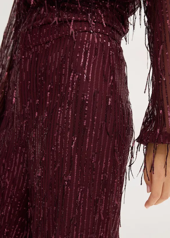 Pantaloni con paillettes e frange, bonprix