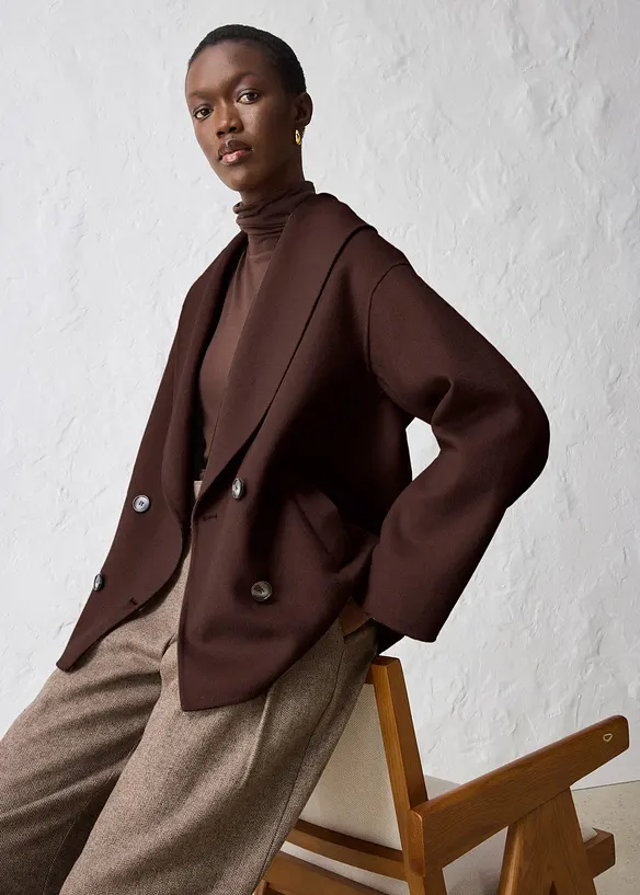 Giacca oversize in morbido misto lana, bonprix