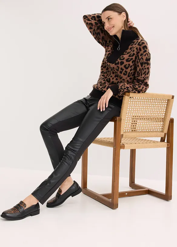 Maglione con mezza zip, bonprix