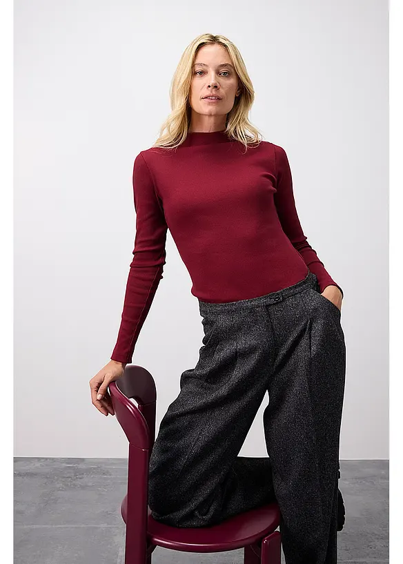 Maglia a costine a maniche lunghe, bonprix