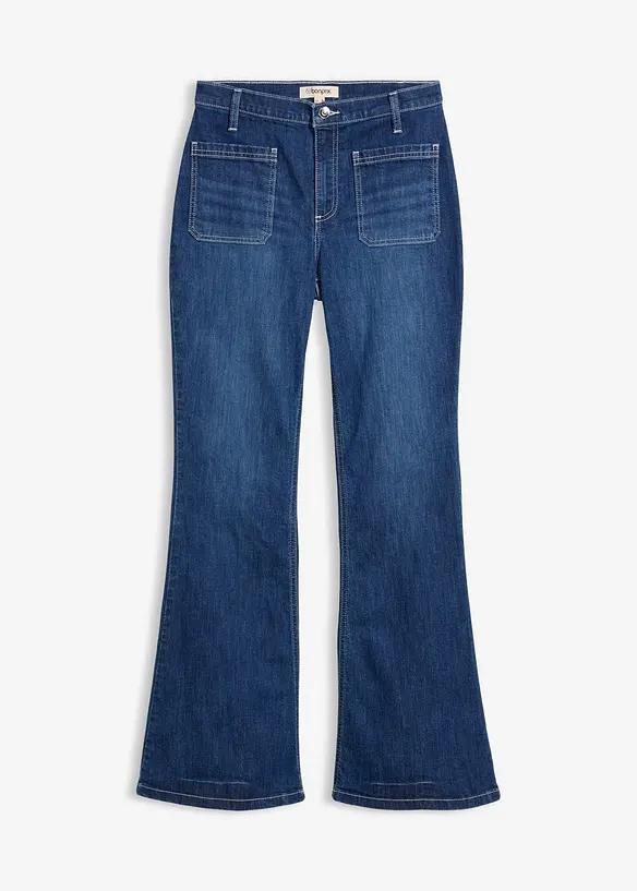 Jeans elasticizzati bootcut, vita alta, bonprix