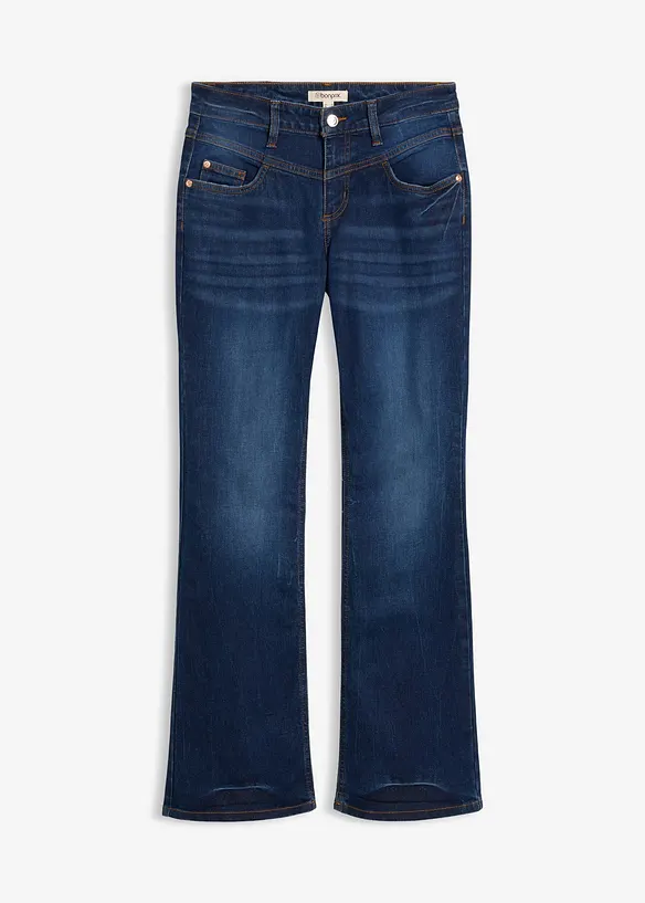 Jeans elasticizzati bootcut, vita media, bonprix