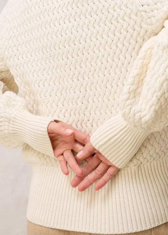 Maglione a collo alto con lana merino, bonprix