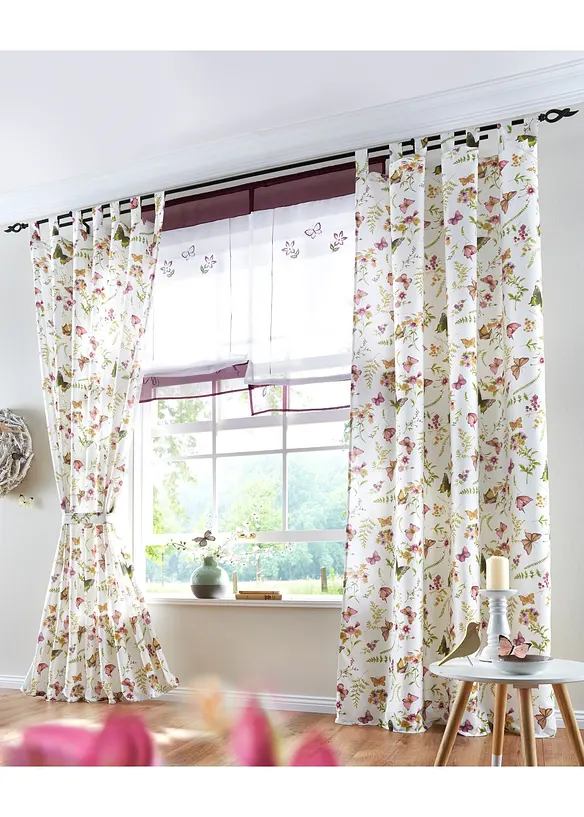 Tenda in microfibra con poliestere riciclato, completa di fermatenda (pacco da 1), bonprix