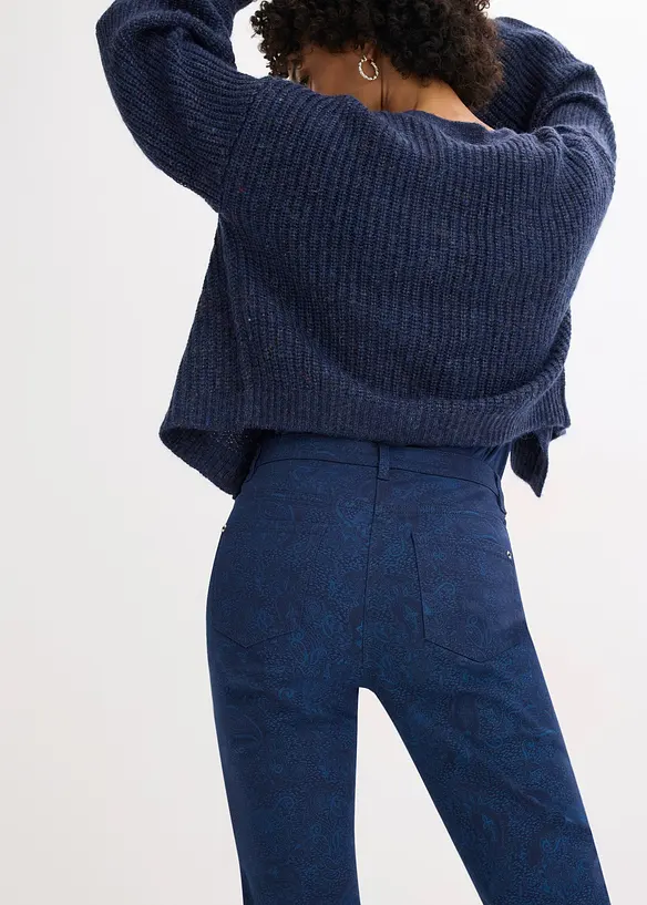 Pantaloni in twill con fantasia raffinata, bonprix