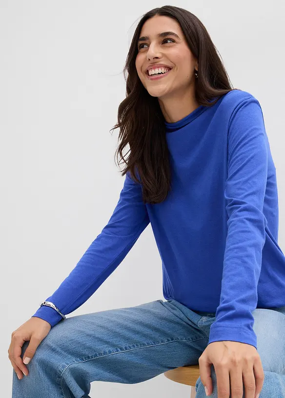 Maglia a maniche lunghe in misto cotone, bonprix