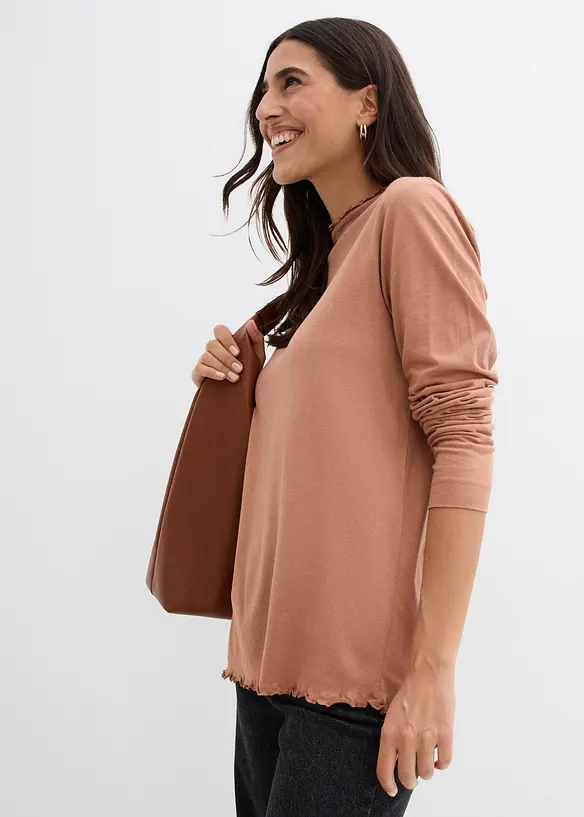 Maglia a maniche lunghe in misto cotone, bonprix