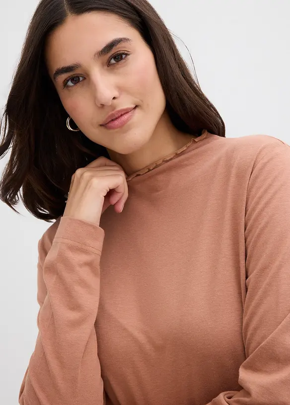 Maglia a maniche lunghe in misto cotone, bonprix