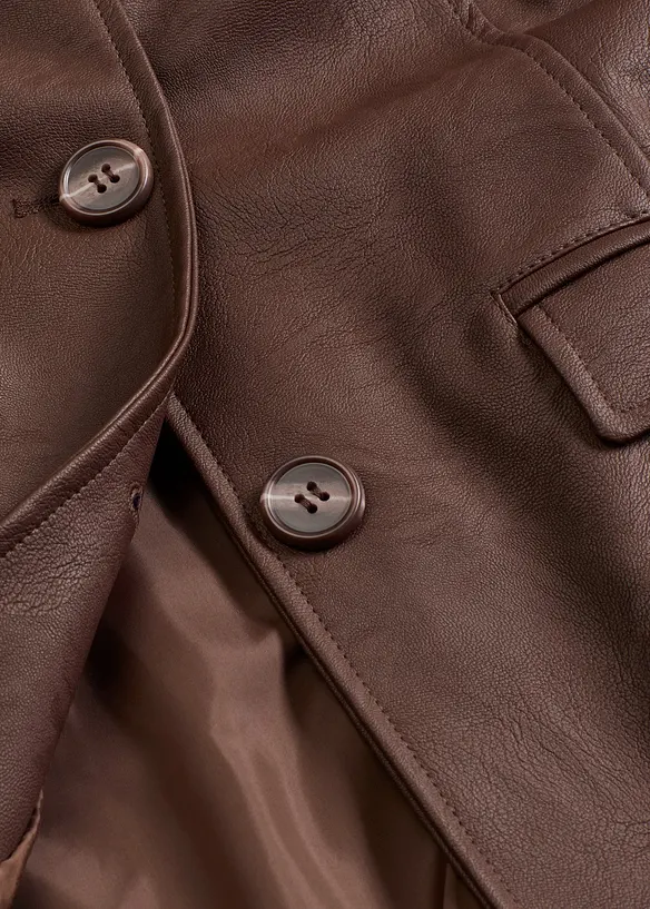 Blazer lungo in similpelle, bonprix