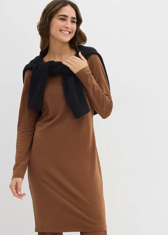 Abito in jersey aderente (pacco da 2), bonprix