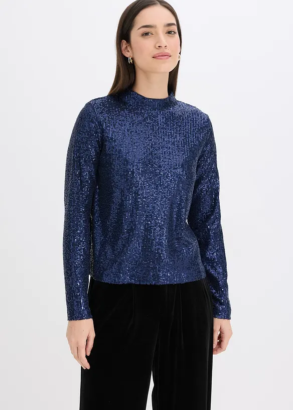 Blusa con paillettes, bonprix