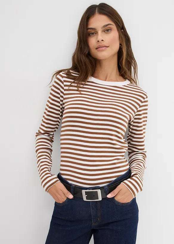 Maglia a maniche lunghe in puro cotone biologico, bonprix