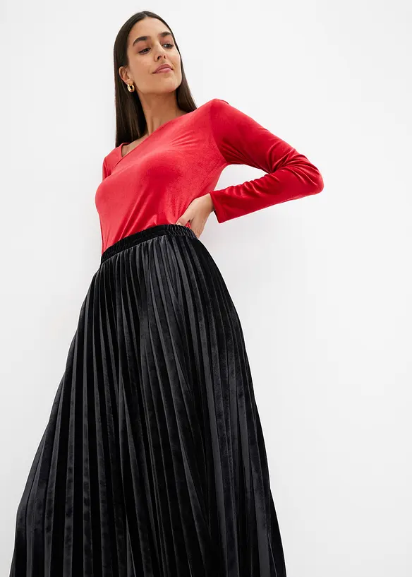 Abito midi in crêpe operato, bonprix