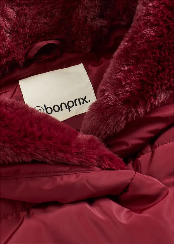 Giacca trapuntata con inserto in pelliccia sintetica, bonprix