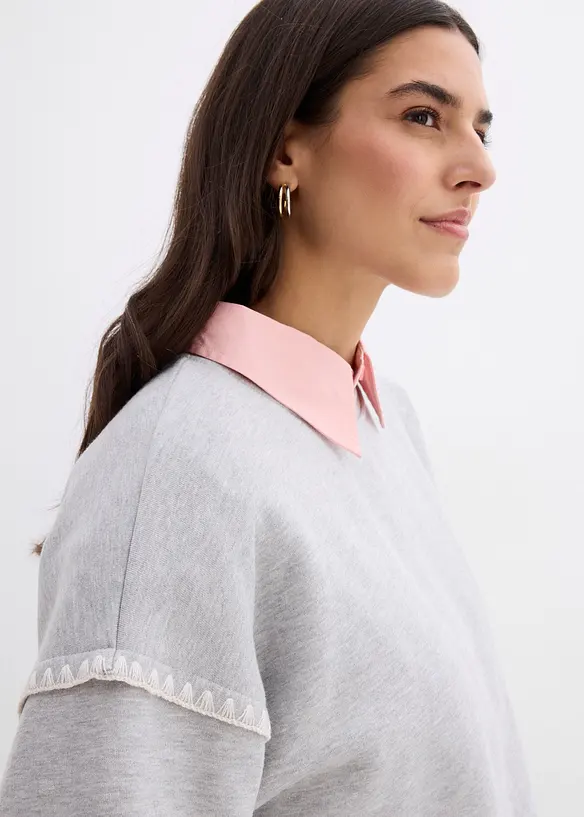 Felpa oversize in misto cotone, bonprix