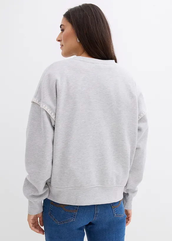 Felpa oversize in misto cotone, bonprix