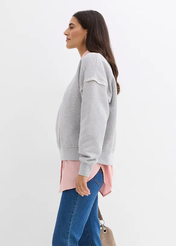 Felpa oversize in misto cotone, bonprix