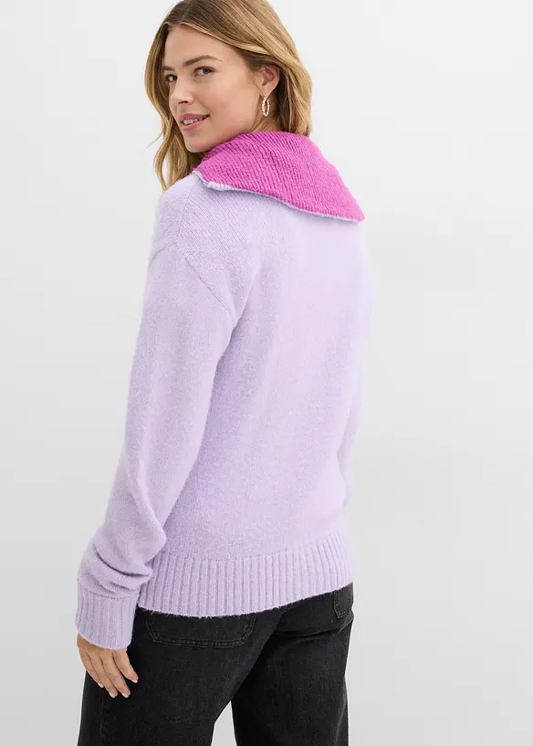 Maglione con collo alto e zip, bonprix