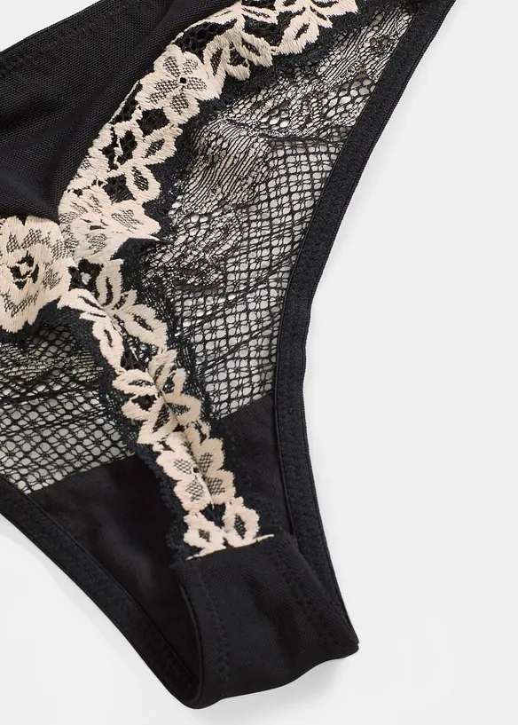 Perizoma in pizzo bicolore, bonprix