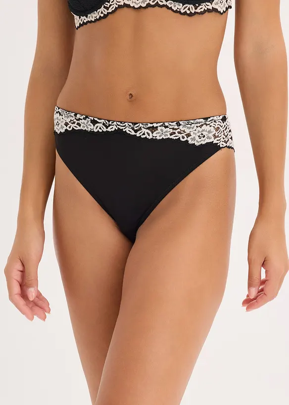 Slip in pizzo bicolore (pacco da 2), bonprix