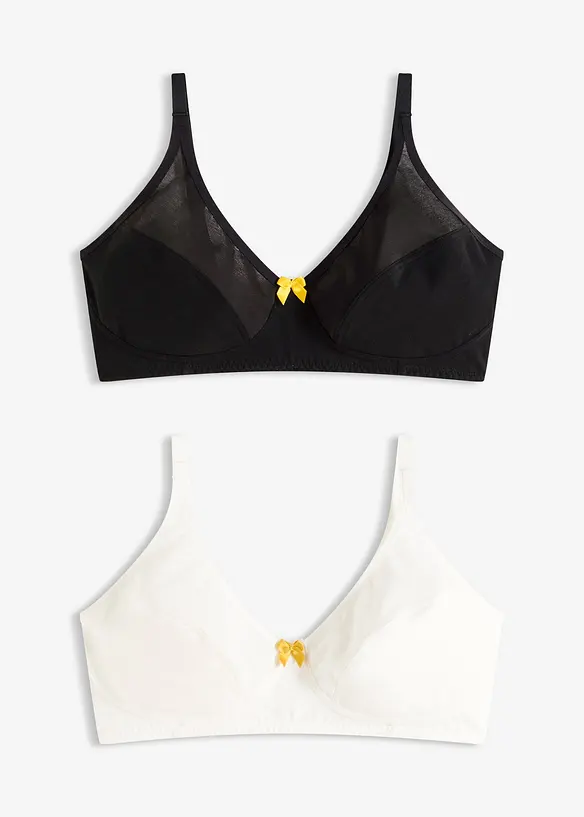 Reggiseno senza ferretto con cotone (pacco da 2), bonprix
