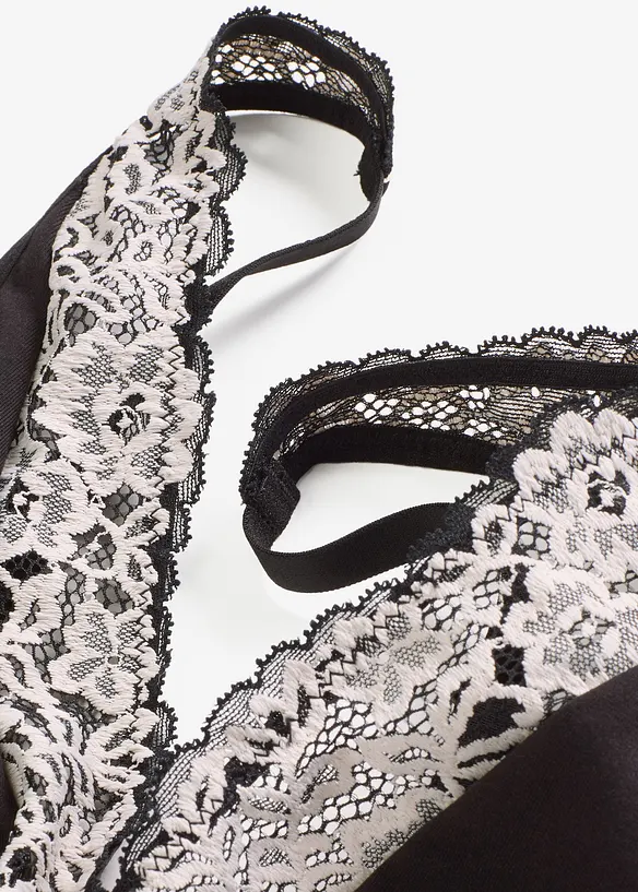 Bralette senza ferretto con cotone biologico e pizzo, bonprix