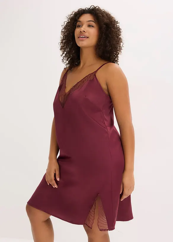 Sottoveste di satin con ricami raffinati, bonprix