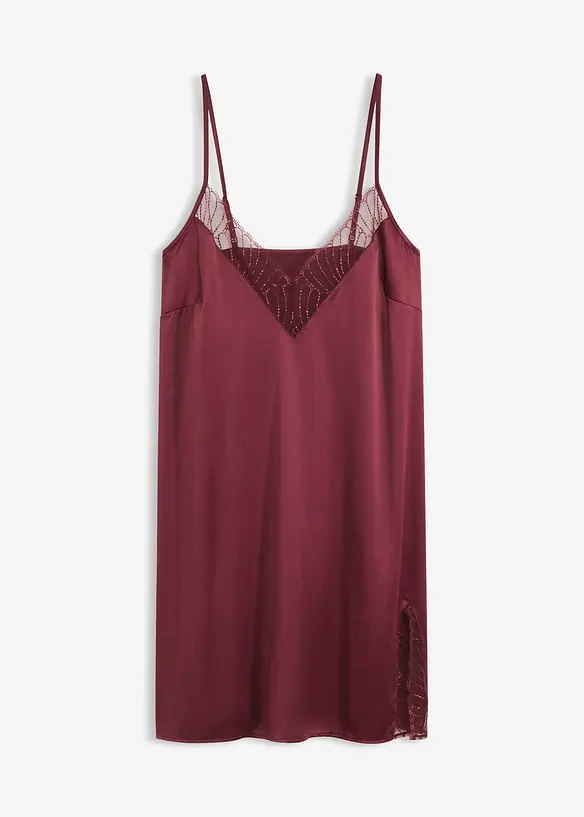 Sottoveste di satin con ricami raffinati, bonprix