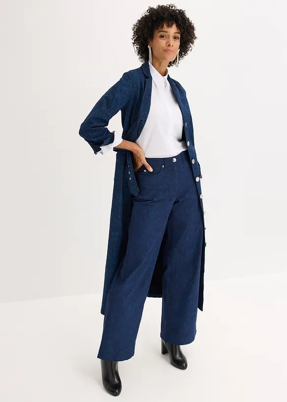 Pantaloni a gamba larga in stretch di cotone, bonprix