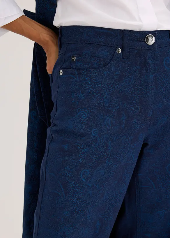 Pantaloni a gamba larga in stretch di cotone, bonprix