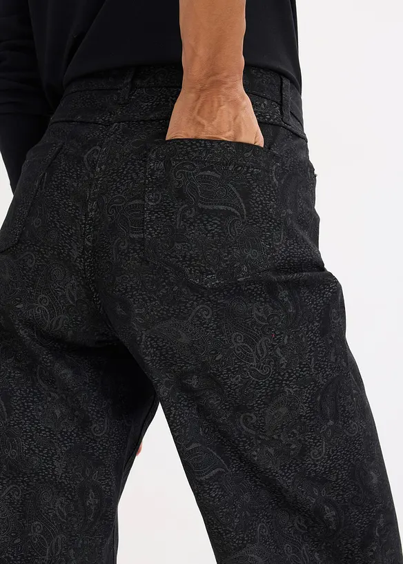 Pantaloni a gamba larga in stretch di cotone, bonprix