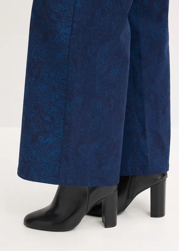 Pantaloni a gamba larga in stretch di cotone, bonprix