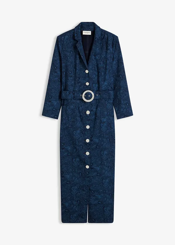 Abito in twill con cintura (set   2 pezzi), bonprix