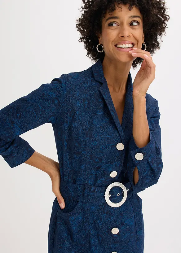 Abito in twill con cintura (set   2 pezzi), bonprix