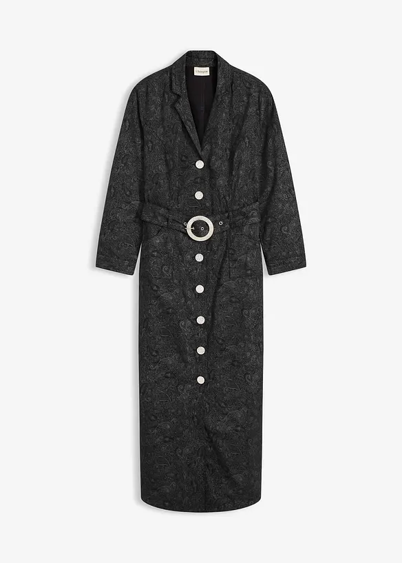 Abito in twill con cintura (set   2 pezzi), bonprix