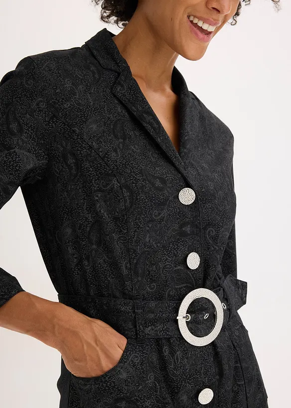 Abito in twill con cintura (set   2 pezzi), bonprix