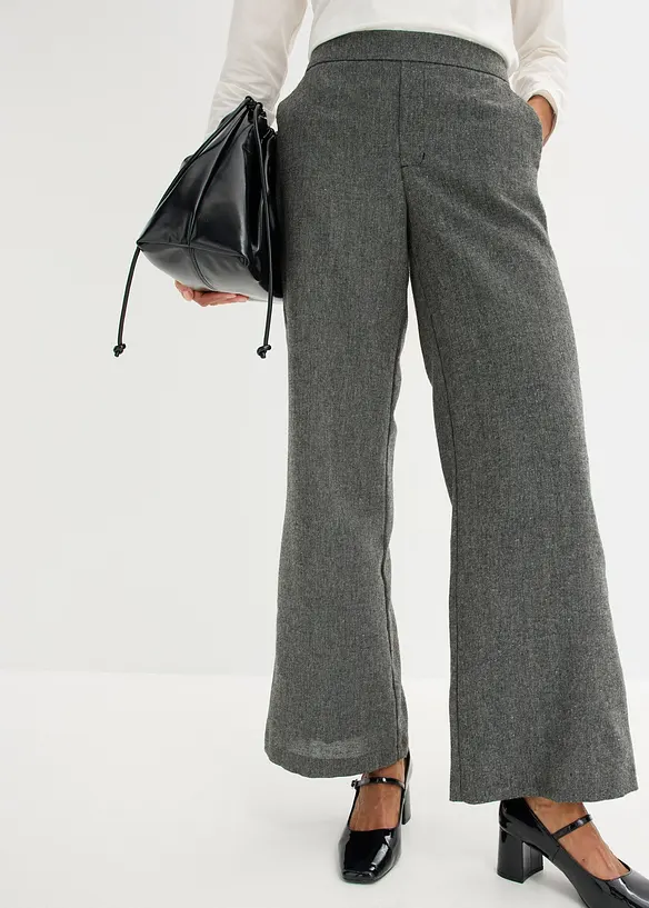 Pantaloni bootcut effetto tweed, bonprix