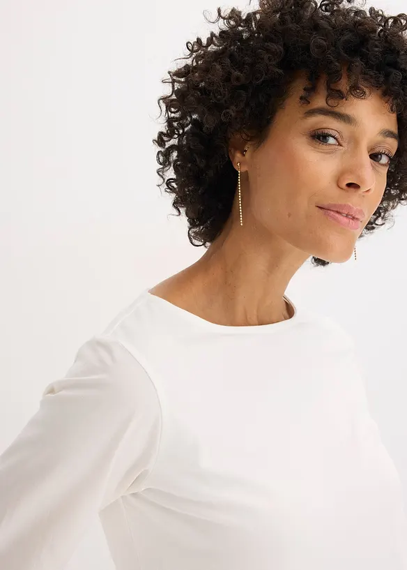 Maglia di cotone con maniche lunghe in popeline, bonprix