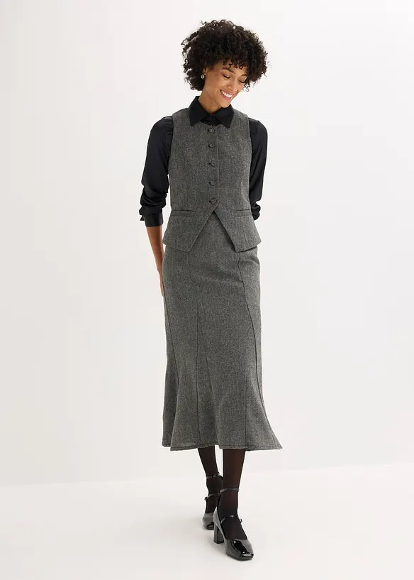 Gilet effetto tweed, bonprix