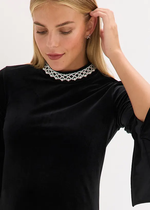 Miniabito in velluto fluente, bonprix