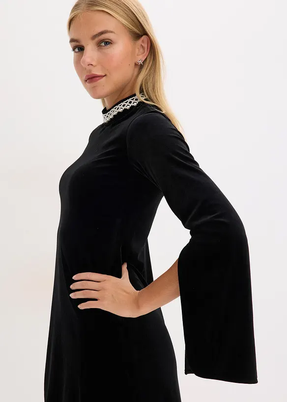 Miniabito in velluto fluente, bonprix