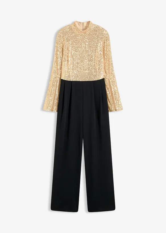 Tuta in jersey con paillettes, bonprix