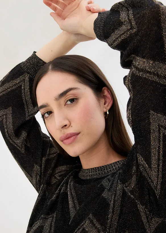 Maglione in filato fine con effetto glitterato, bonprix