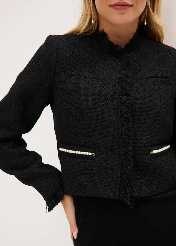 Blazer cropped in boucl&eacute;, bonprix