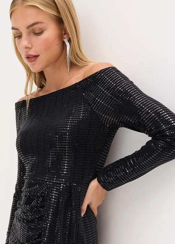 Abito midi con paillettes, bonprix